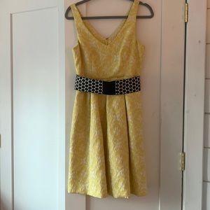 Moulinette Soeurs yellow floral anthropology dress size 4